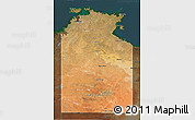 Satellite 3D Map of Unincorporated NT, darken