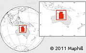 Blank Location Map of Unincorporated NT, highlighted country, within the entire country