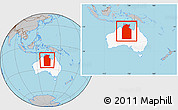 Gray Location Map of Unincorporated NT, highlighted country, within the entire country