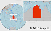 Gray Location Map of Unincorporated NT, hill shading