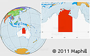 Political Location Map of Unincorporated NT, highlighted country