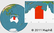 Satellite Location Map of Unincorporated NT, highlighted country