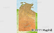 Satellite Map of Unincorporated NT, physical outside