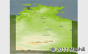 Physical Panoramic Map of Unincorporated NT, darken