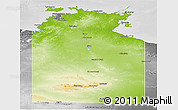 Physical Panoramic Map of Unincorporated NT, desaturated