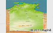 Physical Panoramic Map of Unincorporated NT, satellite outside