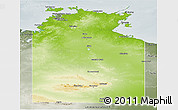 Physical Panoramic Map of Unincorporated NT, semi-desaturated