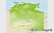 Physical Panoramic Map of Unincorporated NT, shaded relief outside