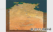 Satellite Panoramic Map of Unincorporated NT, darken