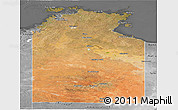 Satellite Panoramic Map of Unincorporated NT, desaturated
