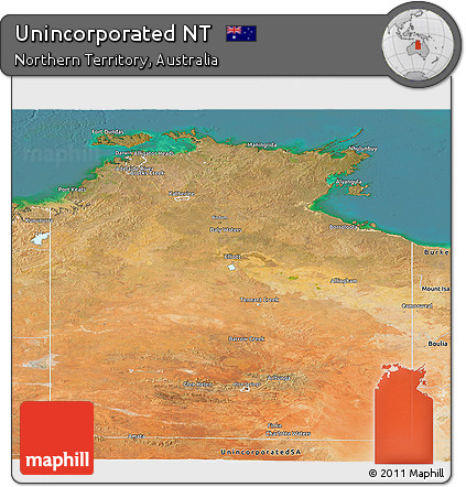 Satellite Panoramic Map of Unincorporated NT