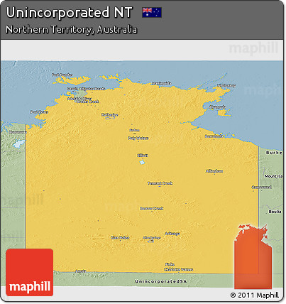 Savanna Style Panoramic Map of Unincorporated NT