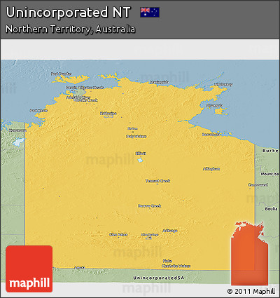Savanna Style Panoramic Map of Unincorporated NT