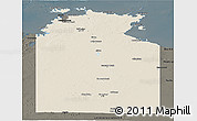Shaded Relief Panoramic Map of Unincorporated NT, darken