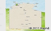 Shaded Relief Panoramic Map of Unincorporated NT, physical outside