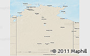 Shaded Relief Panoramic Map of Unincorporated NT