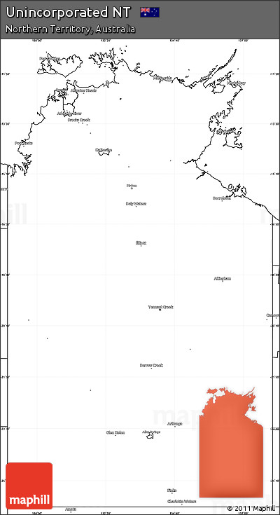 Blank Simple Map of Unincorporated NT