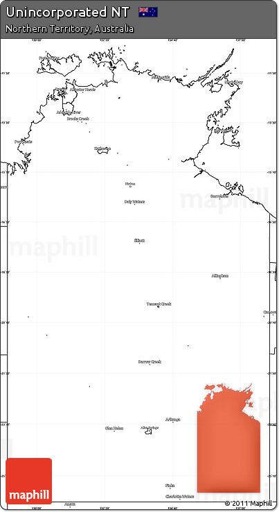 Blank Simple Map of Unincorporated NT