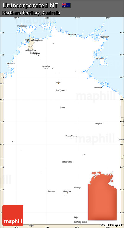 Classic Style Simple Map of Unincorporated NT