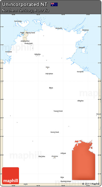 Classic Style Simple Map of Unincorporated NT