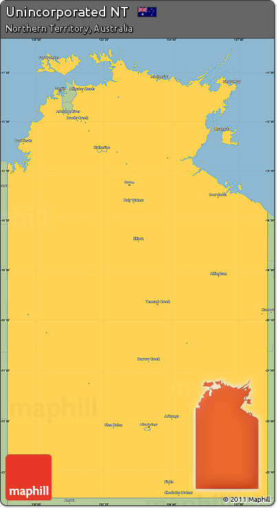 Savanna Style Simple Map of Unincorporated NT