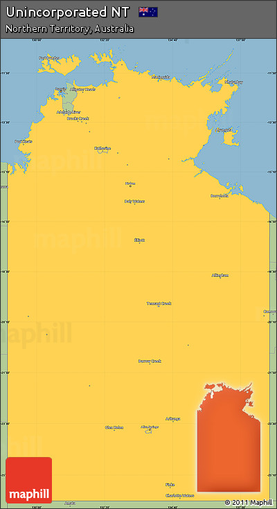 Savanna Style Simple Map of Unincorporated NT