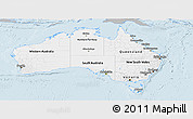 Gray Panoramic Map of Australia, single color outside