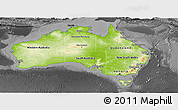 Physical Panoramic Map of Australia, darken, desaturated