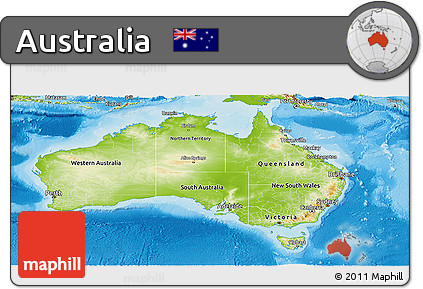 Physical Panoramic Map of Australia