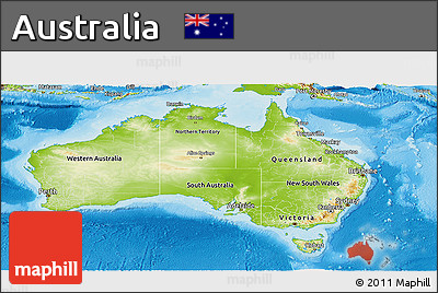 Physical Panoramic Map of Australia