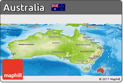 Physical Panoramic Map of Australia
