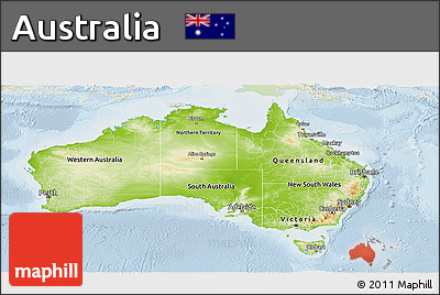 Physical Panoramic Map of Australia, lighten