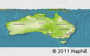 Physical Panoramic Map of Australia, satellite outside