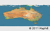 Satellite Panoramic Map of Australia, lighten, land only