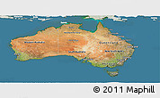 Satellite Panoramic Map of Australia, lighten, land only