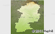 Physical Panoramic Map of Booringa, darken