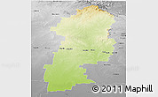 Physical Panoramic Map of Booringa, desaturated