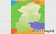 Physical Panoramic Map of Booringa, political outside