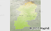 Physical Panoramic Map of Booringa, semi-desaturated