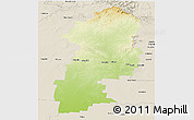 Physical Panoramic Map of Booringa, shaded relief outside