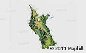 Satellite 3D Map of Cairns, cropped outside