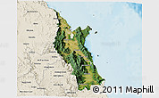 Satellite 3D Map of Cairns, shaded relief outside