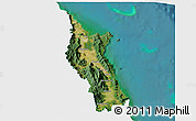Satellite 3D Map of Cairns, single color outside