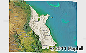 Shaded Relief 3D Map of Cairns, satellite outside