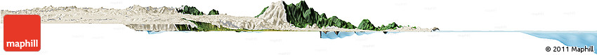 Satellite Horizon Map of Cairns, shaded relief outside
