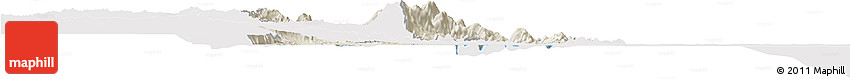 Shaded Relief Horizon Map of Cairns, cropped outside