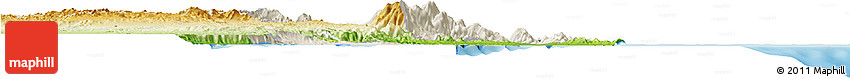 Shaded Relief Horizon Map of Cairns, physical outside