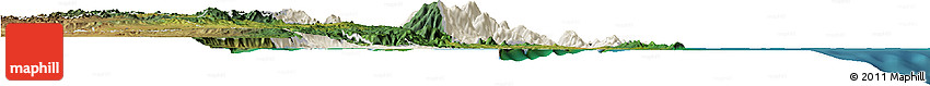 Shaded Relief Horizon Map of Cairns, satellite outside