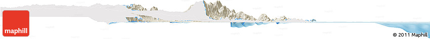 Shaded Relief Horizon Map of Cairns, single color outside