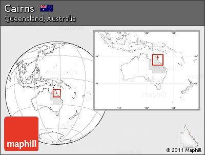 Blank Location Map of Cairns, highlighted parent region, within the entire country